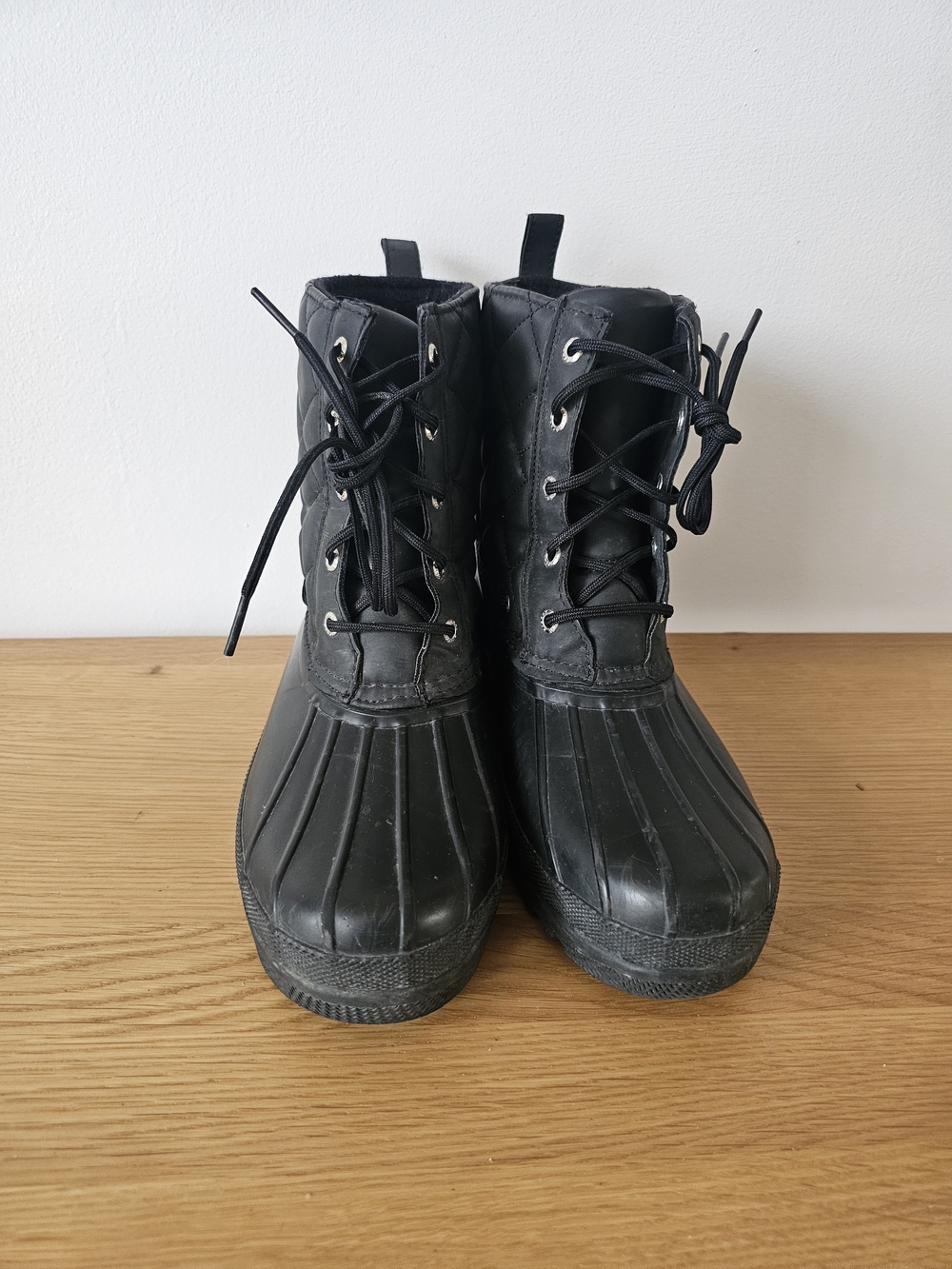 Sperry Top Sider Quilted Black Lace-Up Gosling Duck Boots Size 8 Womens - Picture 2 of 10